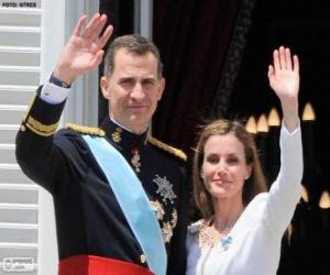 пазл Felipe и Летисия новых королей Испании (2014)
